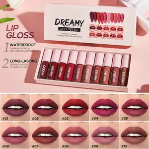 Dreamy Glossy Lip Stain Tinting & Long Lasting Moisturizing Lip Care Waterproof Non-Stick Cup Lasting Beauty 10 Options Hydrate Lipgloss Lipstick