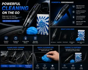 CleanRide Cleaning Kit - Portable Car Vacuum & Cleaning Gel