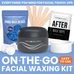 Easy to Use Nose & Brow Wax Kit for Women & Men by Tress Wellness– Travel-Friendly Facial & Nose Wax Set for Brows, Upper Lip & Sideburns Sensitive Smooth Silicone Gentle