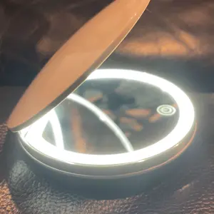 Product Review of Portable Foldable Makeup Mirror, 1 Count Glam Travel Makeup Mirror with LED Light, Compact Mirror for Women, Pocket Size Makeup Tools, Travel Hand Mirror from c**y