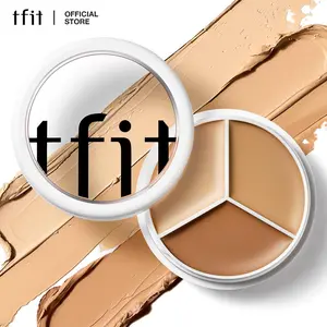 [ TikTok Deals For You Days ] TFIT Official 2-In-1 Flawless Base Set - 3-Color Concealer Palette (15g) & Silk Veil Art Primer (30ml) | Full Coverage Trio & Pore Blur Makeup Primer | 12HR Longwear Sebum Control