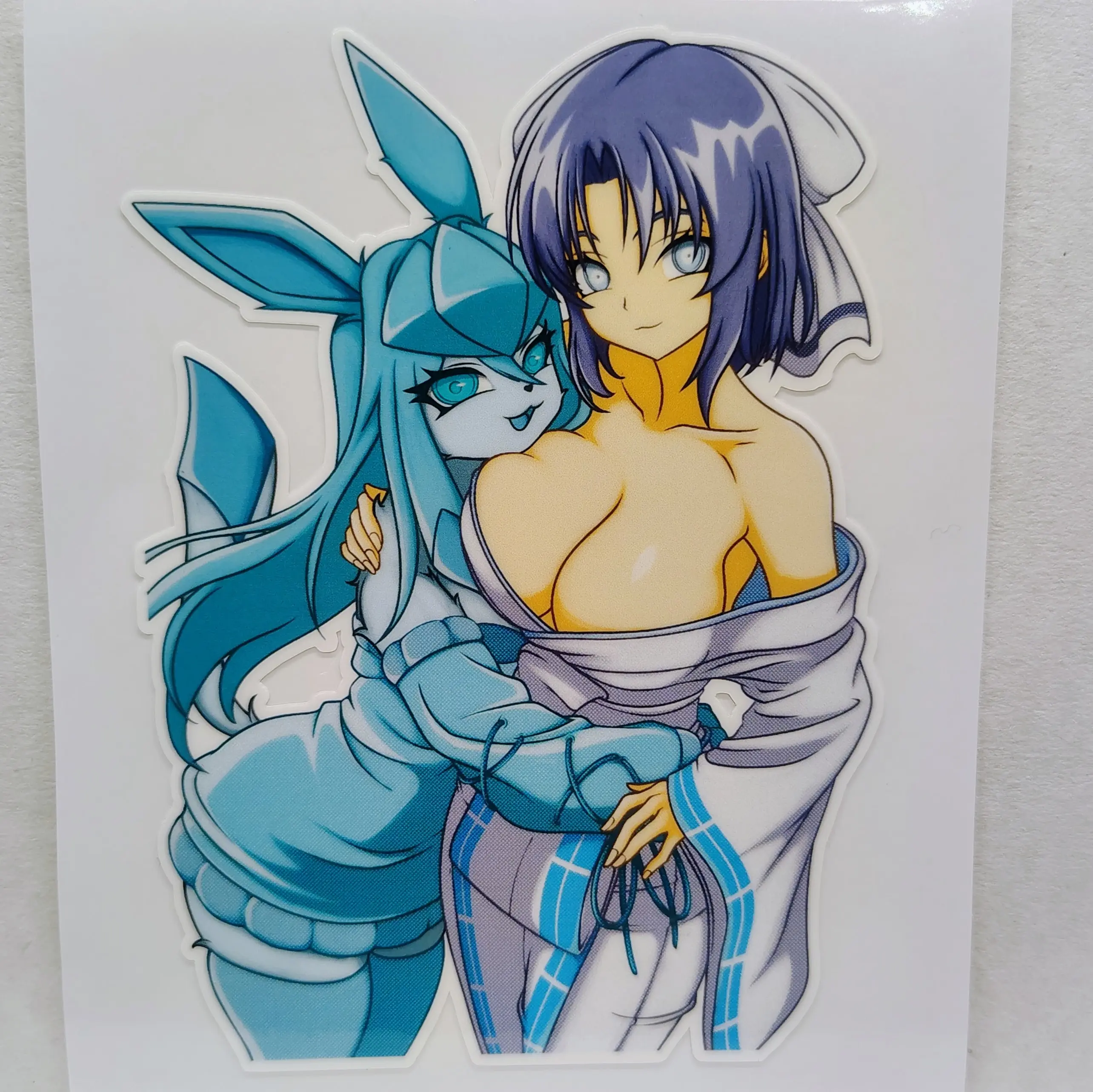 [OC] Aisia & Yumi the Ice Girls! Water-Resistant Vinyl Waifu Anime Sticker!