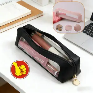 1 pc portable makeup brush with makeup bag, multi-functional zipper pouch for travel and stationery storage, a must-have storage gadget for trendy girls, Cosmetic Makeup Bag