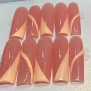 Orange swirl press on nails Orange swirl press on nails
