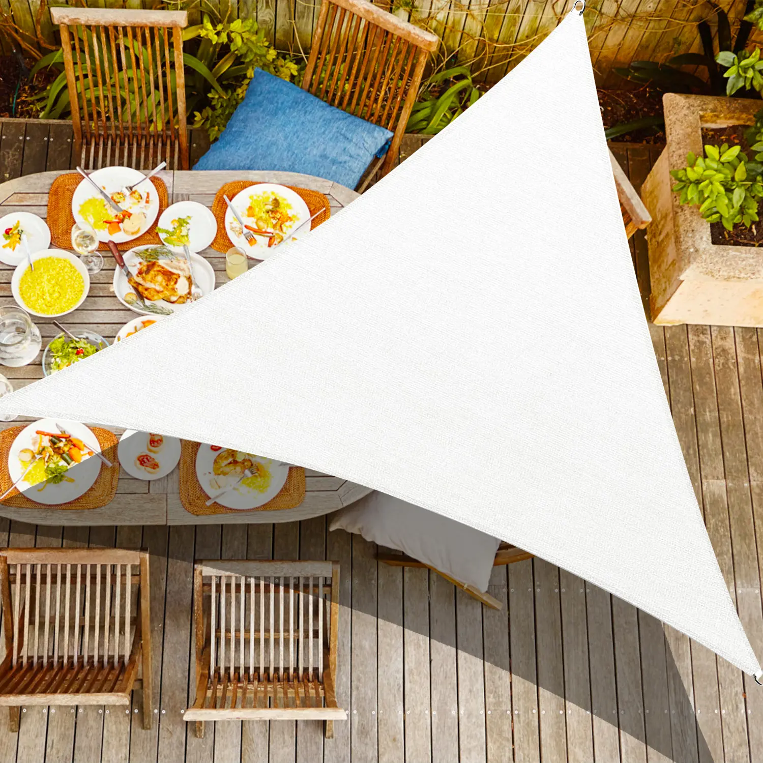 KOOL KOI SHADE Equilateral Triangle Custom Size Sun Shade Sail Patio Garden Outdoor Cover Breathable UV Protection - We Can Make Custom Sizes UV Provention  Assembled  Wall-mounted