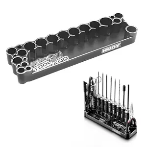 1pc RC Remote-Controlled Car CNC Tool Holder, Aluminium Alloy Tool Base for Storing Screwdrivers/Pliers/Scissors/Tweezers etc., Storage Rack, Model Car Repair Tool Holder, Model Car Accessories Tool Socket Bracket 199060 (Tools Not Included)