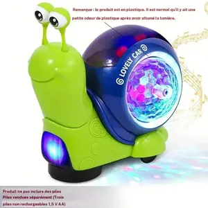 Interactive Musical Light-Up Snail & Hermit Crab Toy, Unisex Sensory Educational Gift for Kids, Perfect for Christmas, No Batteries Included