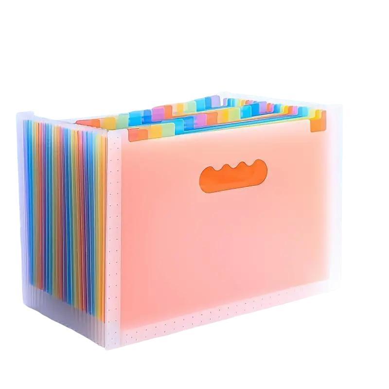 Pastel Color Standing Document Folder, 1/5 Counts 25-layer A4 File ...