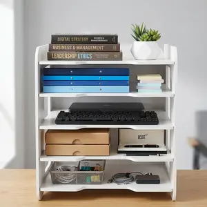 Simple Office Desktop File Organizer, Document Holder, Folder Storage Box, Book Stand, Data Rack, Essential Office Supplies