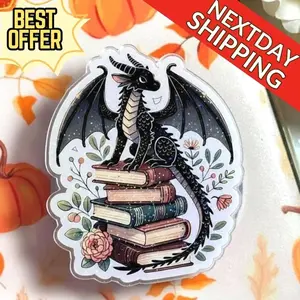 Book Dragon Magnetic Phone Grip: Fantasy Bookish MagSafe Kindle Grip, Cute Book Dragon Accessory, Kindle Reader Grip, Bookstagram Holder