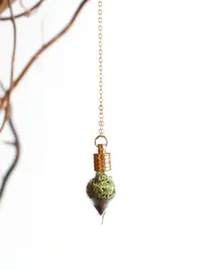 Terrarium Raindrop Necklace – Handmade Glass Vial Pendant with Real Preserved Moss, 24" Chain Options, Nature-Inspired Jewelry