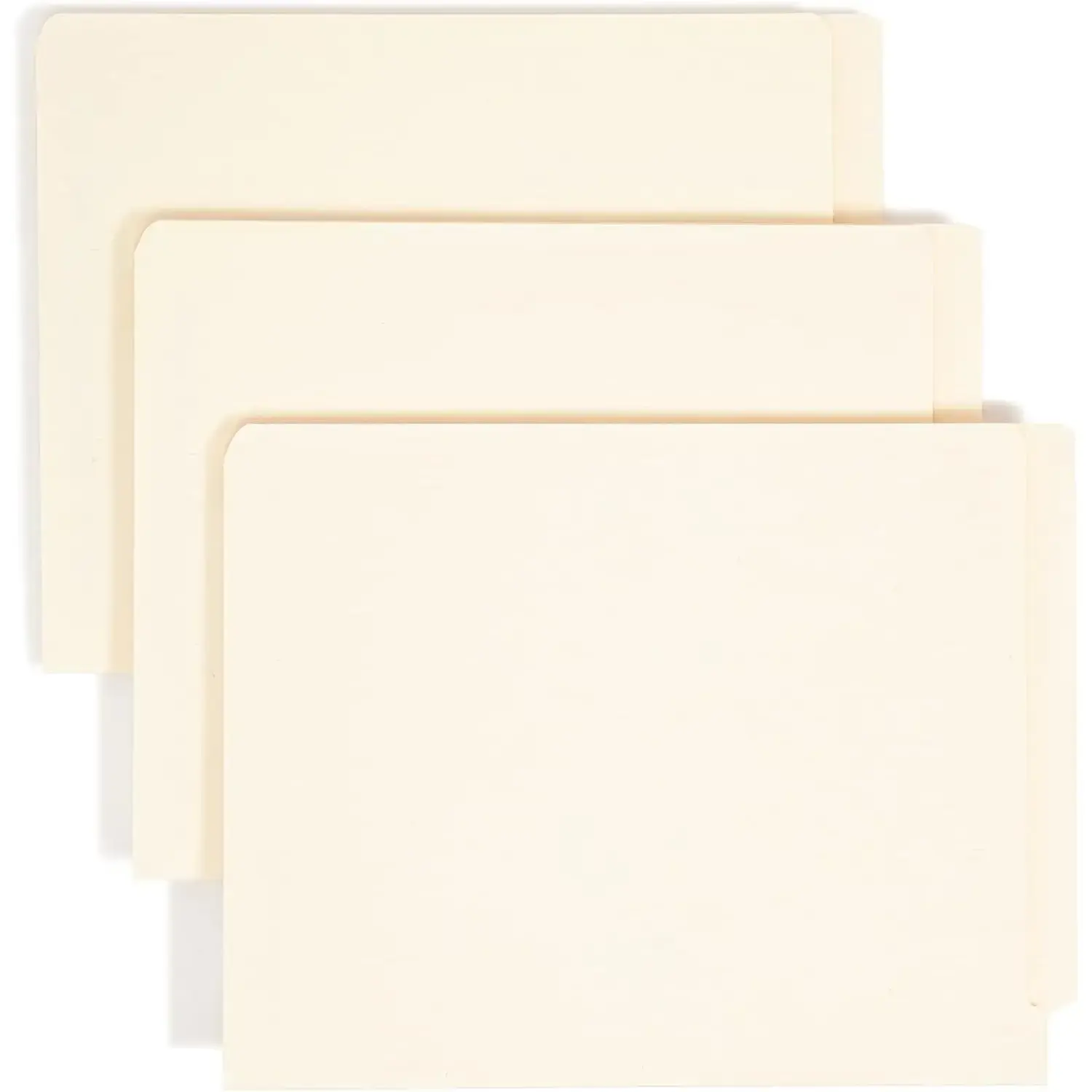 Manila End Tab Fastener File Folder - Shelf-Master® Reinforced Straight-Cut Double-Thick Tabs, 2'' Prong B-Style Metal Fasteners, 12-1/4" x 9-1/2", for Correspondence Use, 50 Count, Double-Thick End Tabs