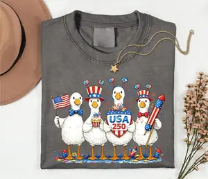 Silly Goose 4th Of July Shirt, Patriotic Goose Funny Shirt, USA 250 Years, Goose Gift, Womens July 4th American Flag Shirt, American History Shirt #Birthday #America250 #gift #tshirt #vintage