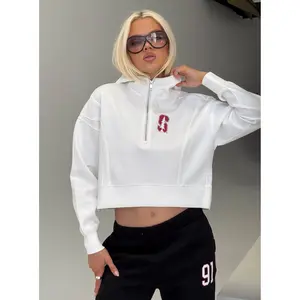 Stanford Buttersport Half-zip Hoodie White