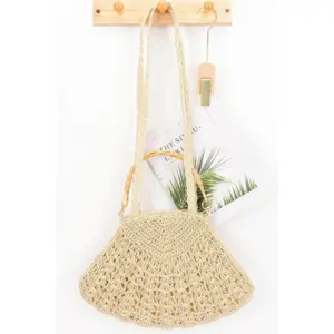 Faux Straw Bamboo Handle Bag