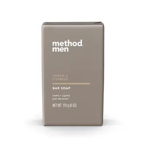 Method Men Cedar + Cypress Bar Soap 6 Oz – Plant‑Based Cleanser, Pack of 6