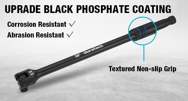 #backtoschool DURATECH 3PCS Breaker Bar Set, 1/4", 3/8", 1/2" Drive, 180°Rotatable Head, 6", 10”, 15" Length, Premium Chrome Alloy Made, Black