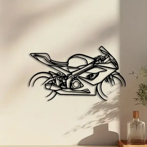 1pc GSX-R Motorcycle Metal Wall Art, Statue Mural, Art Work For Wall Decor, Perfect for Garage, Living Room, Office Walls, Christmas Decor, Ideal Gift for Bikers, Durable Metal, Vintage Wall Art, Hanging Wall Art, Art Wall Decoration, Mural Decorations