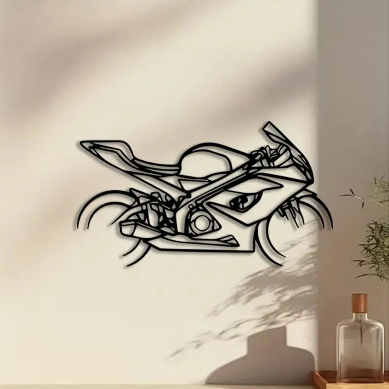 1pc GSX-R Motorcycle Metal Wall Art, Statue Mural, Art Work For Wall Decor, Perfect for Garage, Living Room, Office Walls, Christmas Decor, Ideal Gift for Bikers, Durable Metal, Vintage Wall Art, Hanging Wall Art, Art Wall Decoration, Mural Decorations