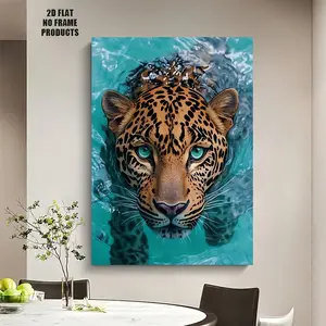 Charming Leopard Print Canvas Wall Art Poster, Multiple Sizes, No Frame, Home Bedroom Kitchen Living Room Bathroom Office Decor