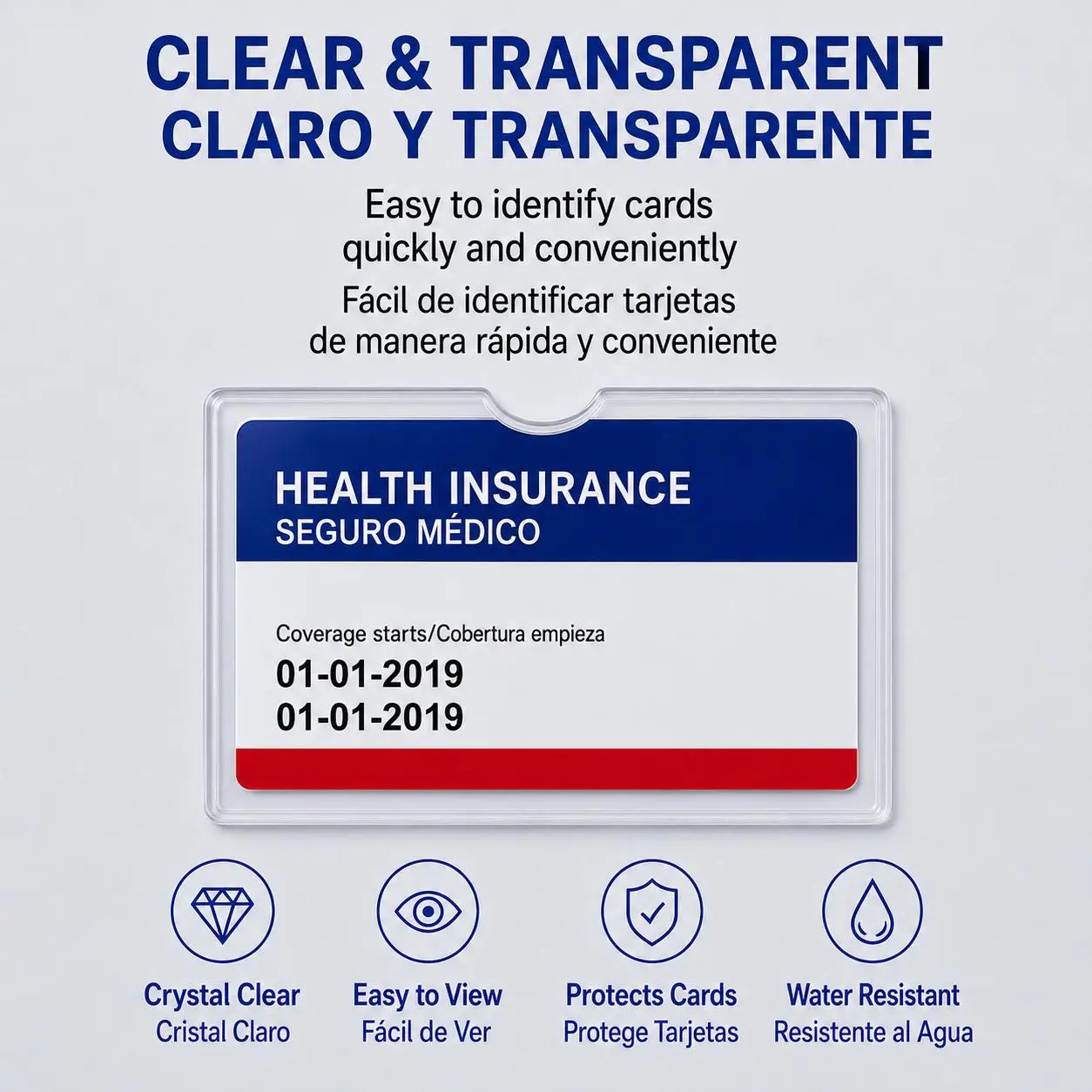 New Medicare Card Holder Protector Sleeves, Social Security Card Protector, Clear PVC Water Resistant Plastic Sleeves for New Medicare/Social Security/Business/ID/Credit Cards, CHRISTMAS GIFTS