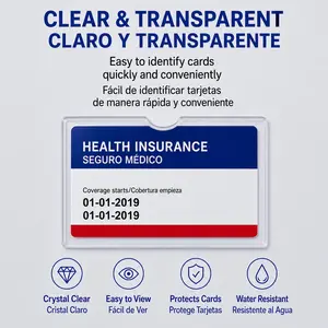New Medicare Card Holder Protector Sleeves, Social Security Card Protector, Clear PVC Water Resistant Plastic Sleeves for New Medicare/Social Security/Business/ID/Credit Cards, CHRISTMAS GIFTS