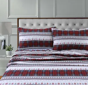 Comfy Stripe 170-GSM Flannel Printed Extra Deep Pocket Sheet Set