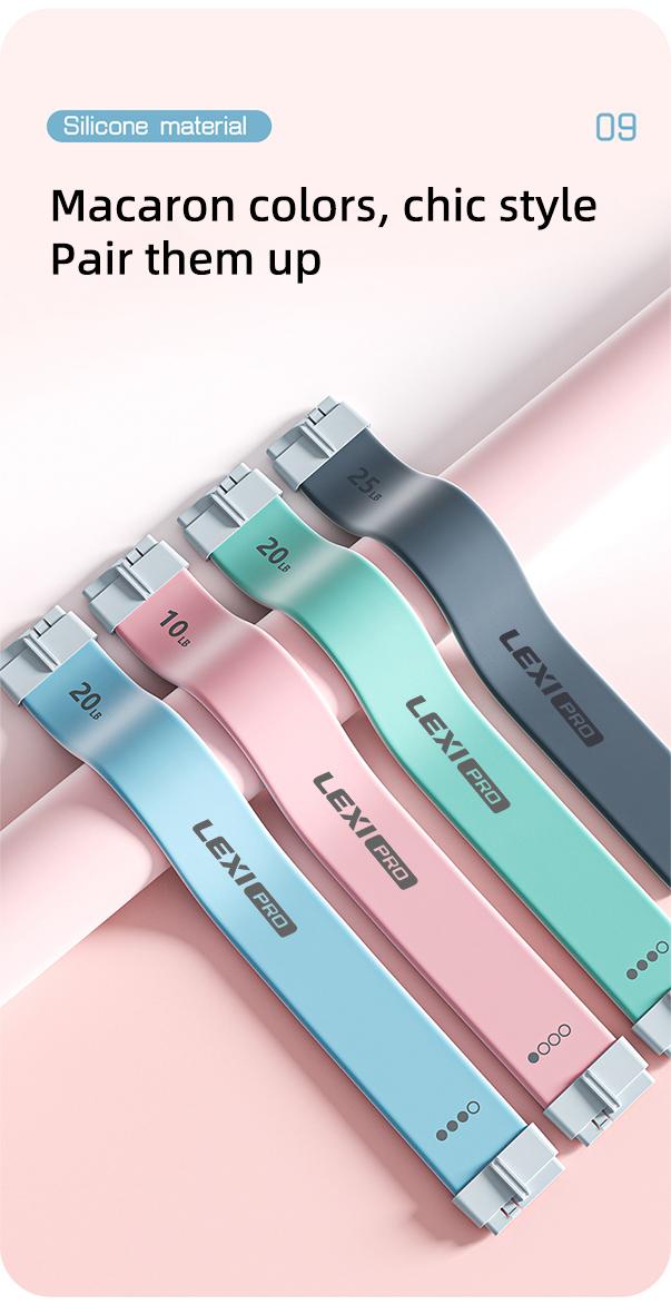 LEXI Resistance Bands Figure 8 Exercise Bands for Women Silicone Material Expander Band for Arms Chest Home Gym Yoga Equipment Quick Workout for Muscle Toning Physical Therapy Stretching Gear - Fitness Accessories