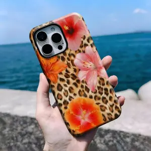 Leopard Hibiscus Phone Case, Tropical Floral Summer,Cheetah Y2K Print,Suitable for IPhone17 11 12 13 14 15 16 Pro Max Air Plus