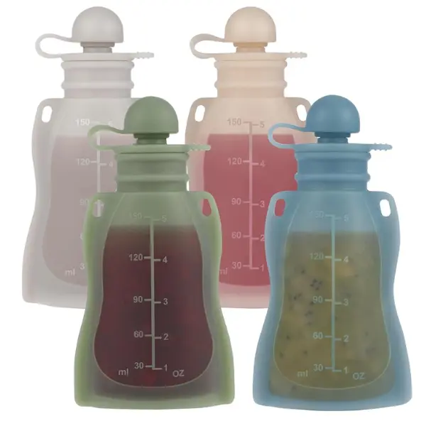 4 Pack Reusable Baby Food Pouches BPA Free Squeeze Pouches for Toddlers Summer Gift Birthday Gift