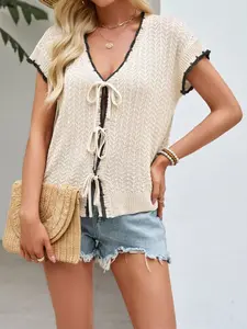 Tie-Front Knit Cardigan