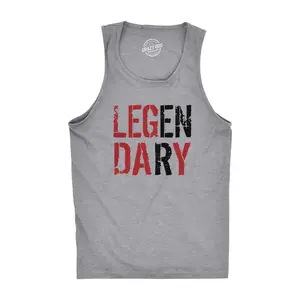 Mens Legendary Leg Day Tank Top Funny Lifting Workout Exercise Shirt Funny Workout Shirt for Men with Plus Sizes Funny Fitness Sleeveless Tee Novelty Tank Tops for Guys Light Grey