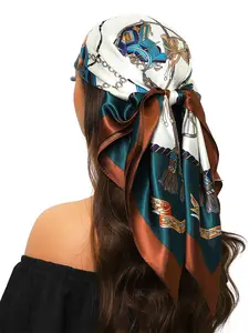 Women's Elegant Scarf Print Square Scarf, Fashionable Soft Comfortable Scarf for Daily Wear, Casual Versatile Scarf for Women & Girls