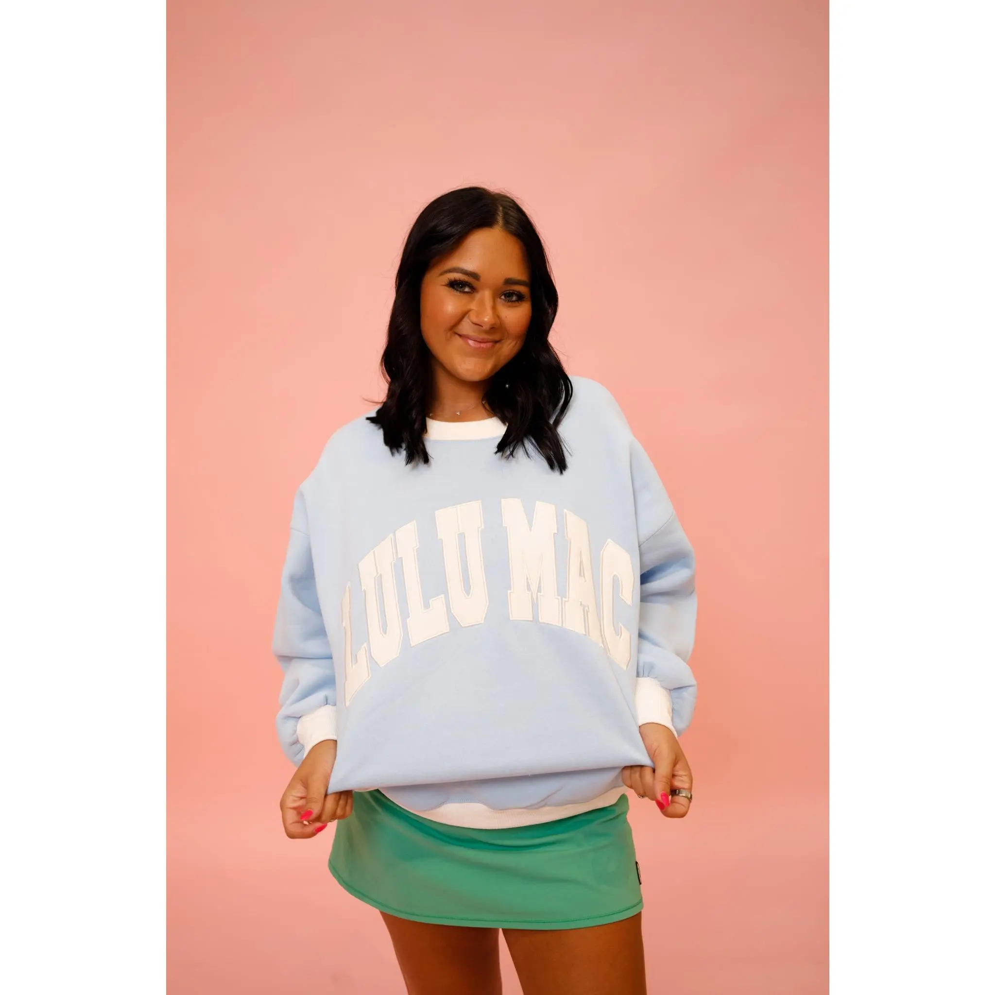 LULU MAC - Light Blue and White Sweatshirt
