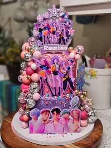 Decorating for cake k-pop/2 cake topper add  name and age