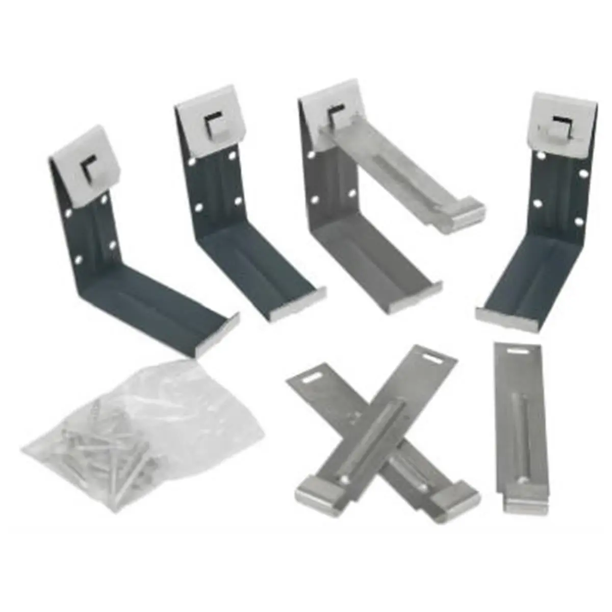 212 MAIN 4-Pack White Galvanized Steel Gutter Fascia Metal Brackets, 4 in, Gutter Mount Brackets with Nails, Metal Bracket