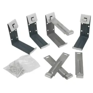 212 MAIN 4-Pack White Galvanized Steel Gutter Fascia Metal Brackets, 4 in, Gutter Mount Brackets with Nails, Metal Bracket