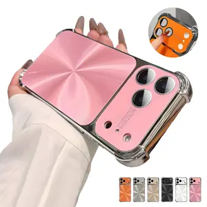 Luxury Bling Electroplated Laser Phone Case For iPhone 17 16 15 14 13 Pro Max, Four-Corner Cushion Design, Anti-Scratch Military Grade Drop Protection & Shockproof Protective Cover