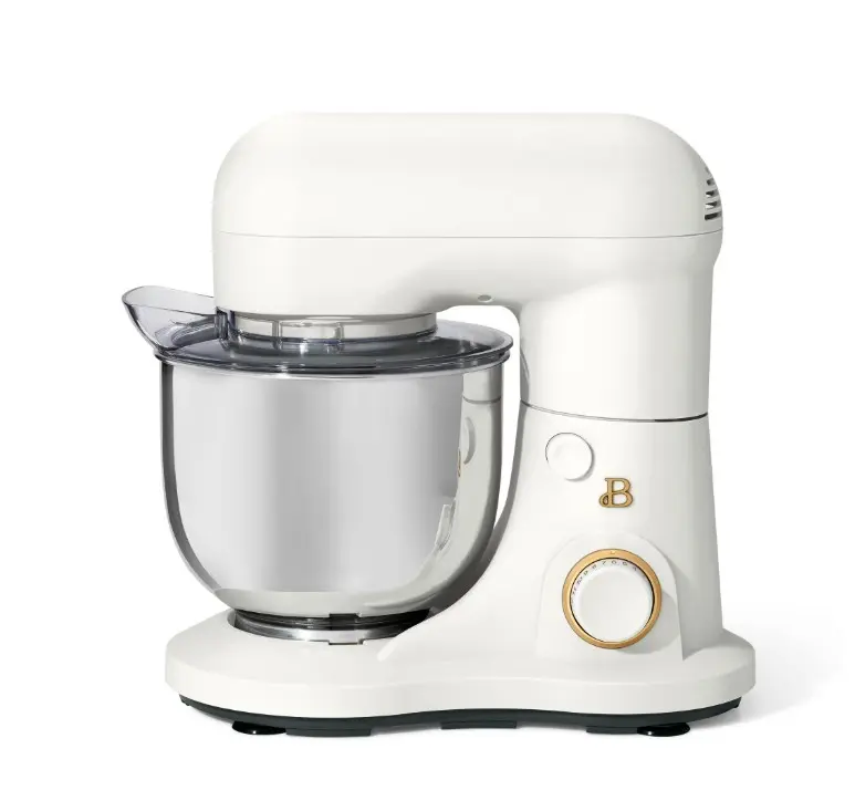 Beautiful 3.5 Qt Stand Mixer, White Icing with Flat Beater, Dough Hook, Balloon Whisk