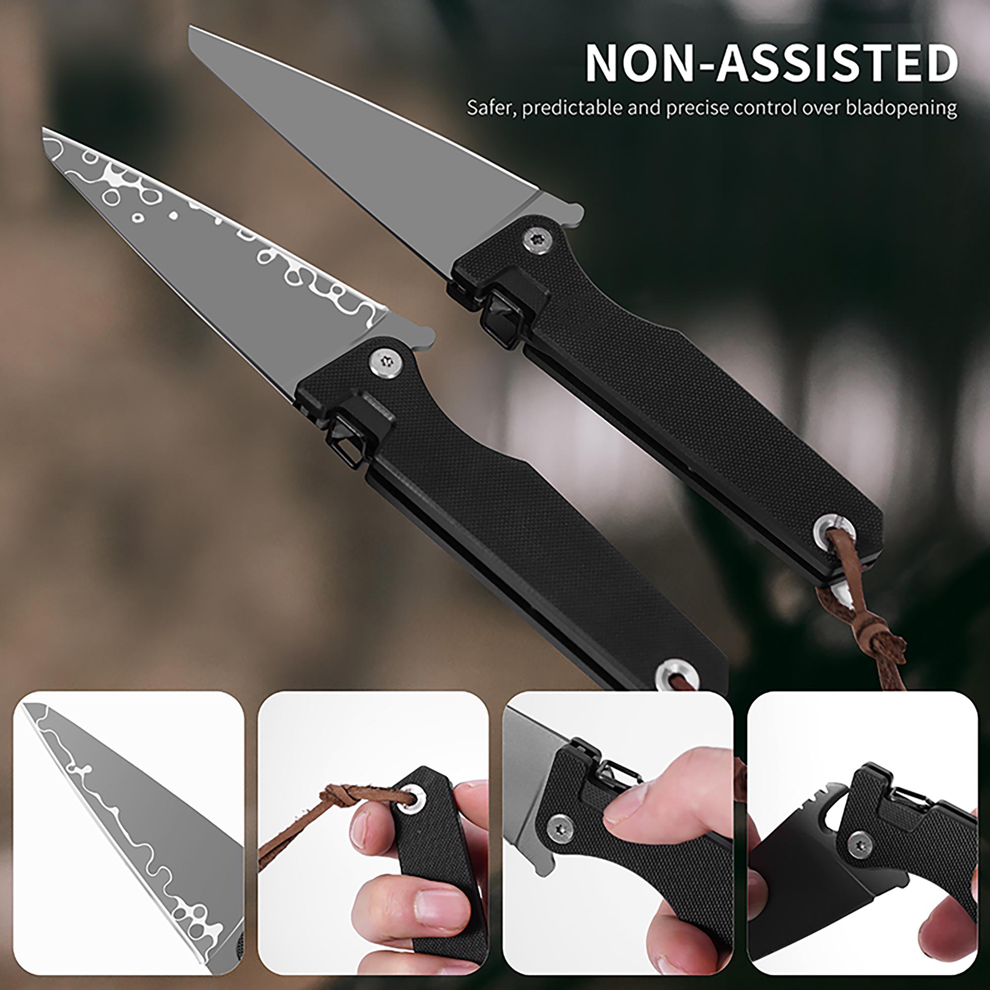 Black Tactical Folding Survival Knife
