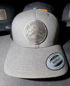 2nd Amendment Trucker Hat Est 1791 Right To Bear Arms Merica Leatherette Patch Laser Engraved