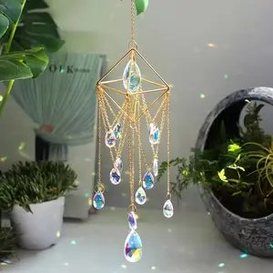 Natural Crystal Sunlight Catcher Decor, Handmade Garden Ornament, Perfect for Hanging in Living Room, Unique Home Decoration, Enhances Space Atmosphere