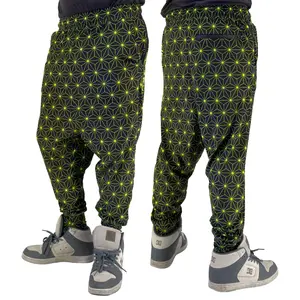 Asanoha Yellow - UV - Velvet Harem Joggers