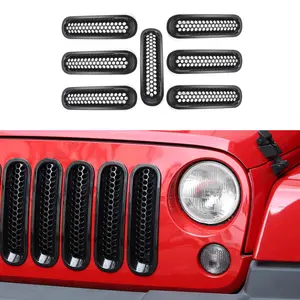 Front Middle Net Grille Trim Insert Cover for Jeep Wrangler JK 2007-2017 Exterior Decoration decorative accessory