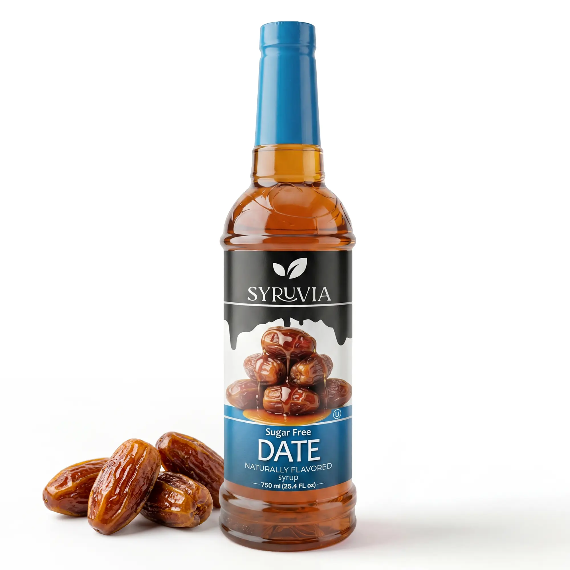 Syruvia Sugar Free Coffee Syrup, Date Flavored Syrup for Drinks, Lattes, and Desserts, Natural Flavors – 25.4 fl oz
