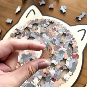 The Morandi-colored cat-shaped wooden puzzle ornament, an Animal Shape Puzzle, is a thoughtful gift for cat lovers or puzzle enthusiasts. Once assembled, it can be displayed on a desk or shelf, adding warmth and elegance to any space.