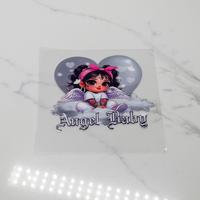 Gray Heart Angel Baby Decal