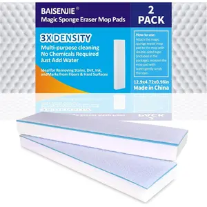 Magic Sponges Eraser Mop Pads,Melamine Sponge Cleaning Pad Mop Refill for Kitchen Bathroom Swimming Pool Boat (12.9x4.72x0.98in)