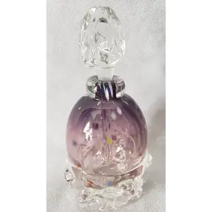 Signed David Van Noppen Purple Ombre Art Glass Vintage Perfume Hobnail Bottle