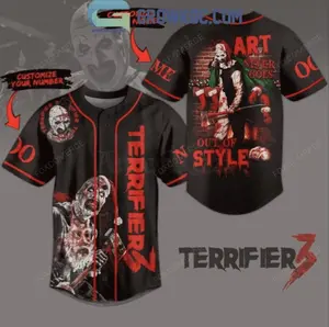 Terrifier 3 Art Never Dies Personalized Halloween Horror Baseball Jersey